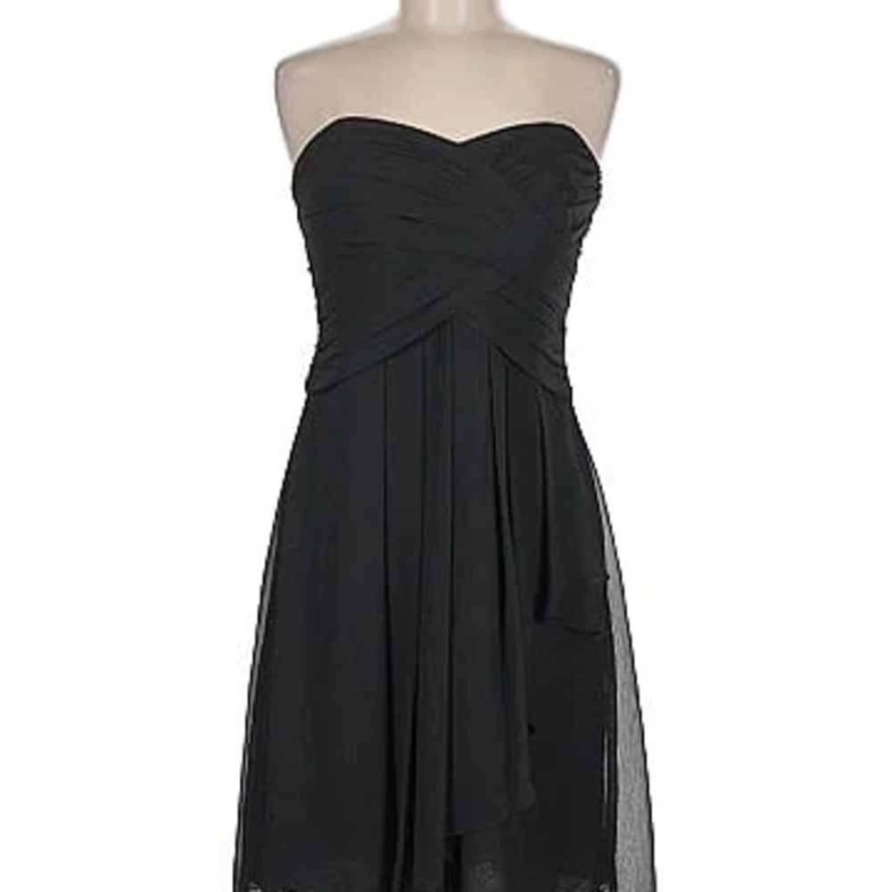 David's Bridal Black Strapless Dress